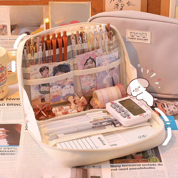 

Kinokimi - K Pensil Cantik Multifungsi Tas Kecil Perlengkapan Sekolah Stationary Bag