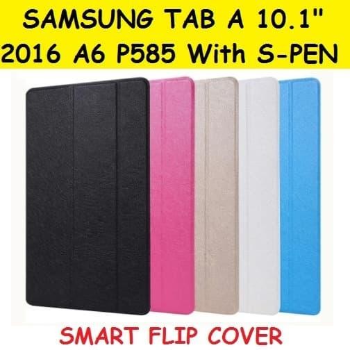MASIH READY SAMSUNG TAB A 10.1 A6 2016 WITH S-PEN P585 FLIP BOOK COVER CASE CASING