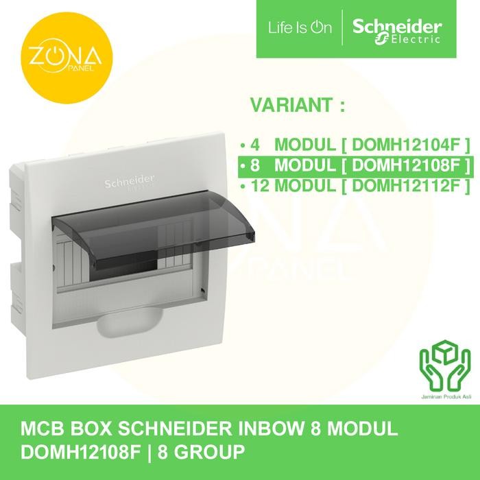 New MCB BOX DOMAE SCHNEIDER 8 GROUP GRUP MODUL INBOW DOMH12108F Ready