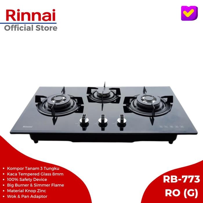 Rinnai -773RO (G) Kompor Tanam 3 Tungku *