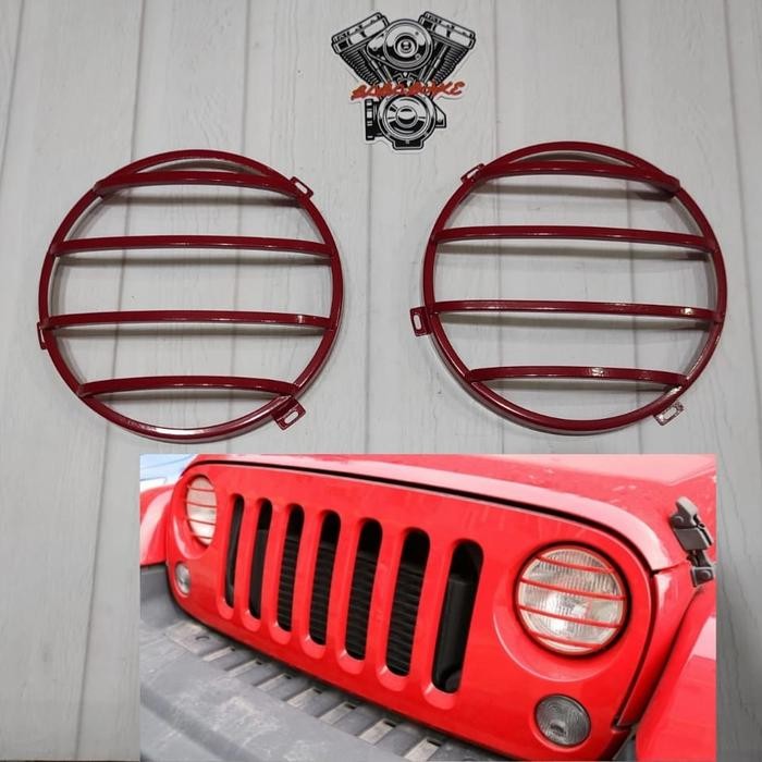 Grill Lampu Depan Jeep Jk Wrangler Headlight Protector Jeep