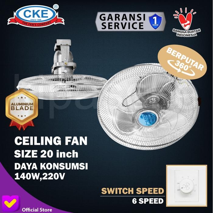 SendToday- Kipas Angin Plafon Orbit / Autofan 20 Inch Cke Ceiling Orbit Fan 20"
