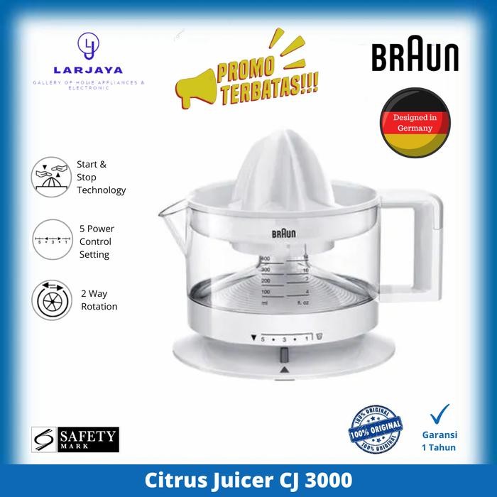 SendToday- Braun Citrus Juicer Cj3000 Perasan Jus Jeruk Listrik Cj3000