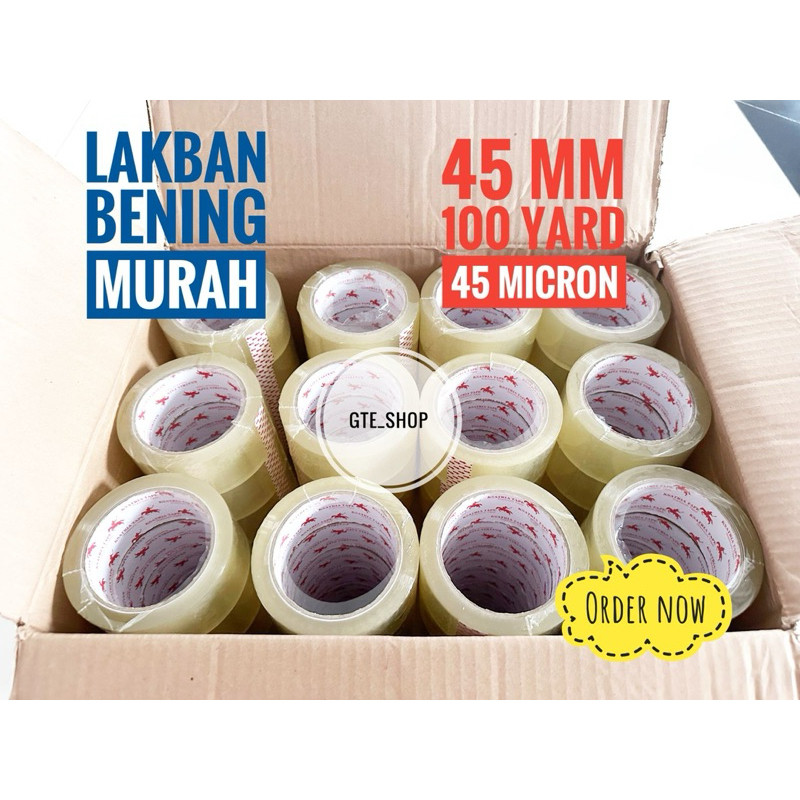 

Lakban Dus (72pcs) PROMO MURAH 100yard Lakban bening/Lakban solatip isolasi OPP Lakban super Lakban