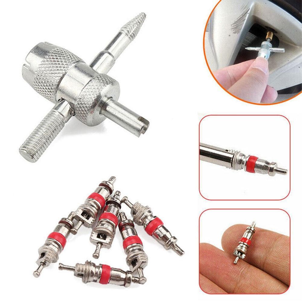 7Pcs 4-In-1 Tire Valve Stem Removal Tool Valve Stem Puller Tire Repair Tool Valve Core Removal Tool