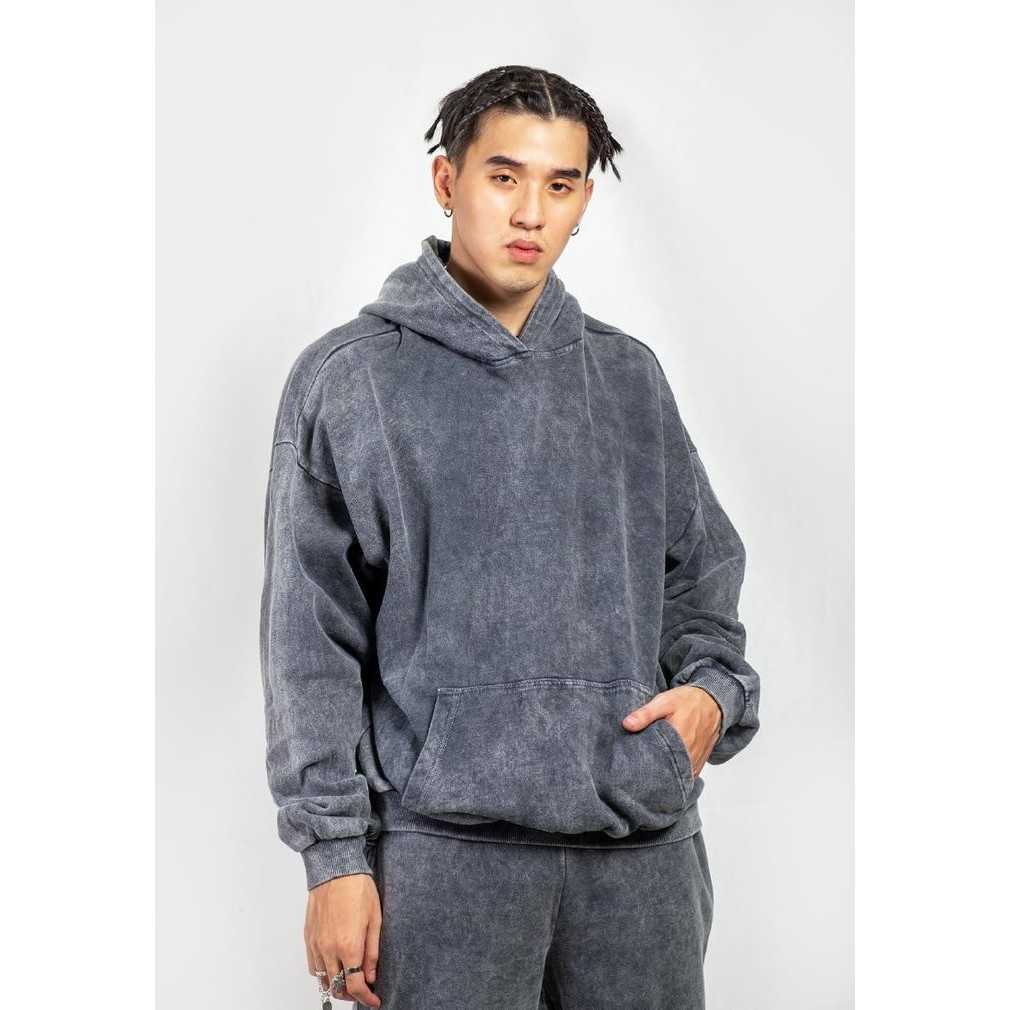 OCWA OVERSIZED WASHED BLACK HOODIE