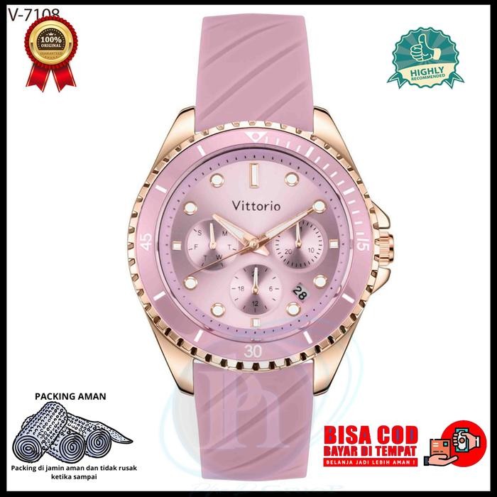 VITTORIO Jam Tangan Cewek Branded Tampilan Mewah Dan Elegant Fashion Terbaru Original Jam Ananlog