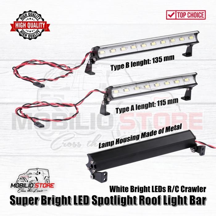 LED Roof Light Bar Spotlight Super Bright Lampu Sorot Atap RC Crawler *