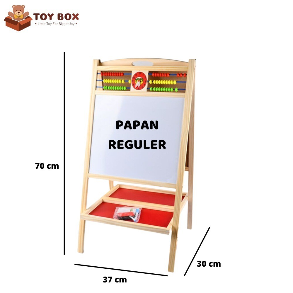 

LARGE size Mainan Papan Tulis lipat Anak Bboard dan Whiteboard 2 in 1 bolak balik / Wooden 2in1