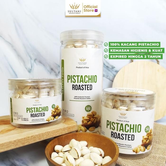 

Kacang Pistachio Roasted Salted 500 Gr - Kemasan Toples Terlaris