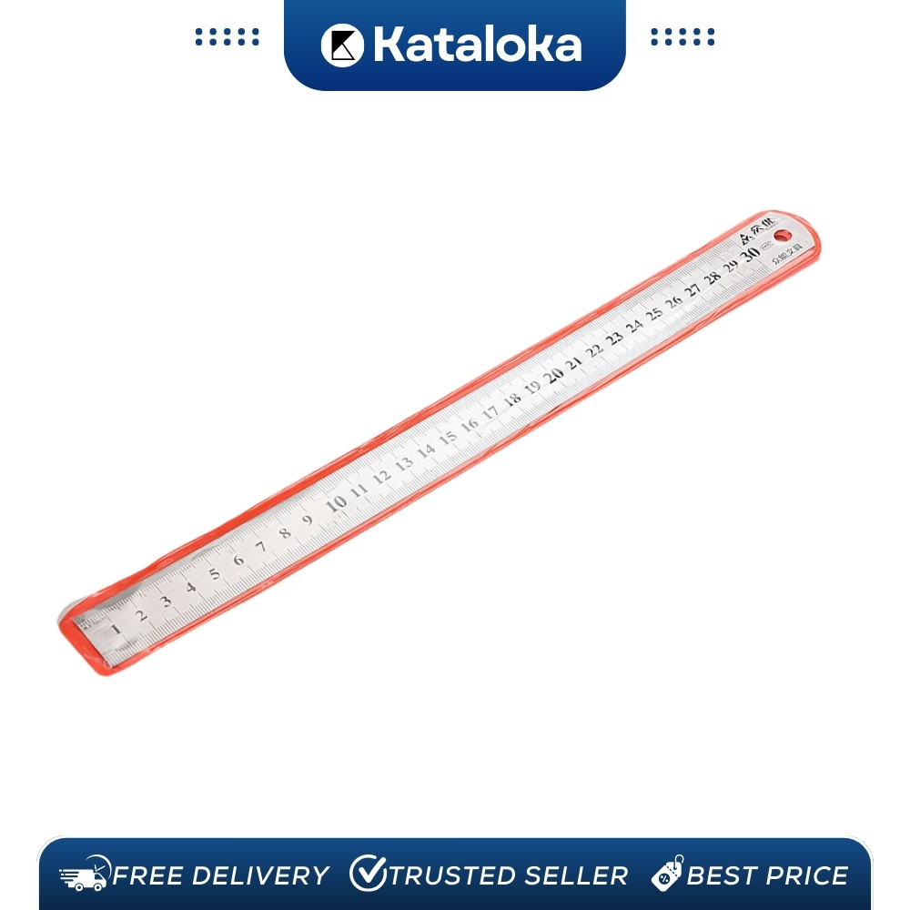 

Grosir!!! (1 DUS isi 600 PCS) Penggaris besi 30 cm, stainless steel ruler, penggaris besi