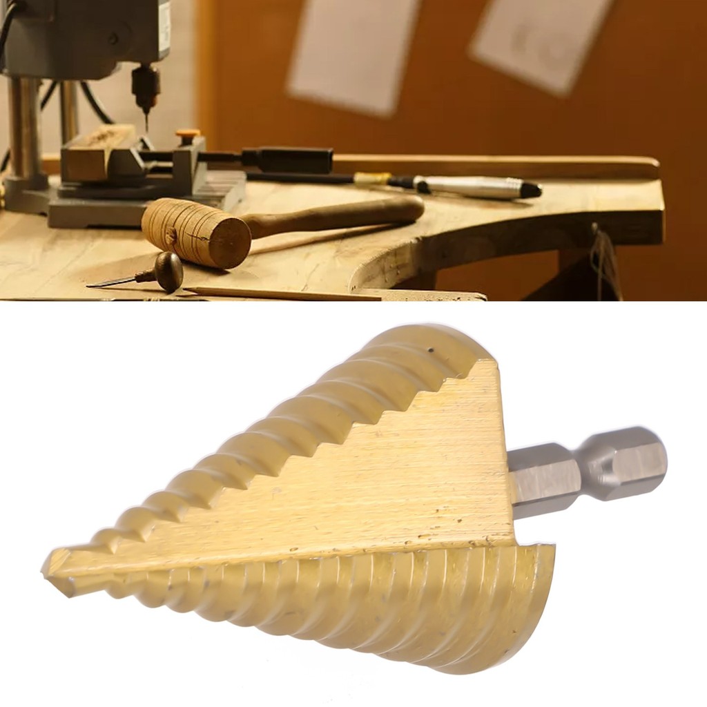 Spiral Grooved Drill Step Drill Tool Hex Handle 35x72mm Total Size 5-35MM HSS Nitrogen Treatment Tit