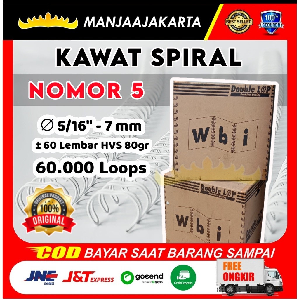 

Kawat Spiral WBI 5/16 putih Ring Binder spiral kawat kalender Ring Kawat Spiral Jilid Spiral Kawat