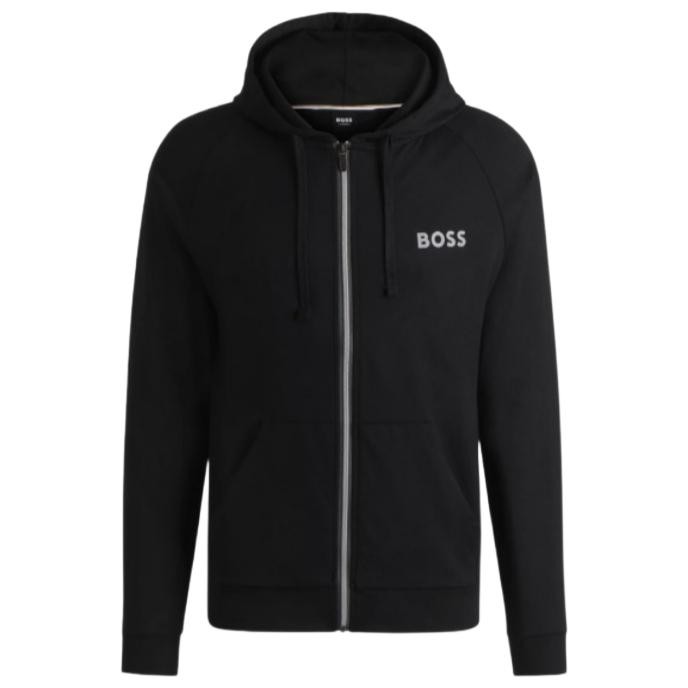 Hugo Boss Logo Zip Up Black Hoodie