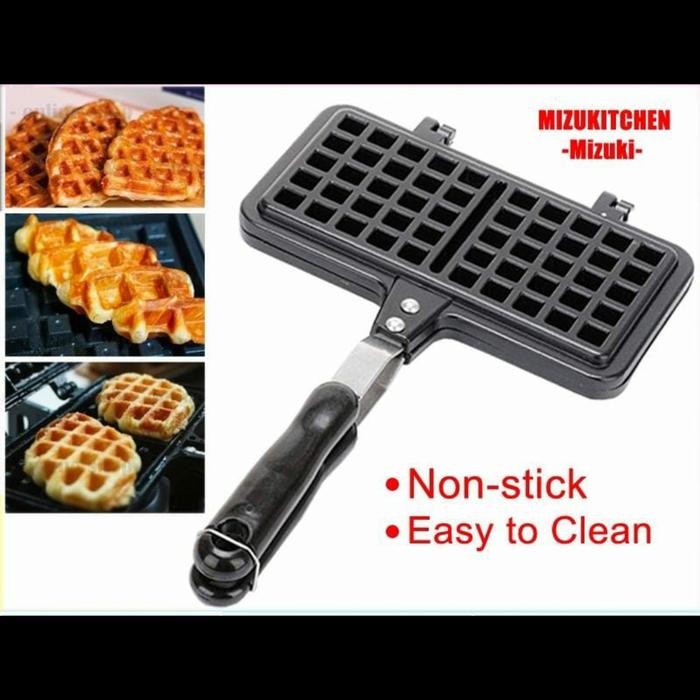 Kenanganpawon Cetakan Waffle Kompor Teflon Hitam / Waffle Maker
