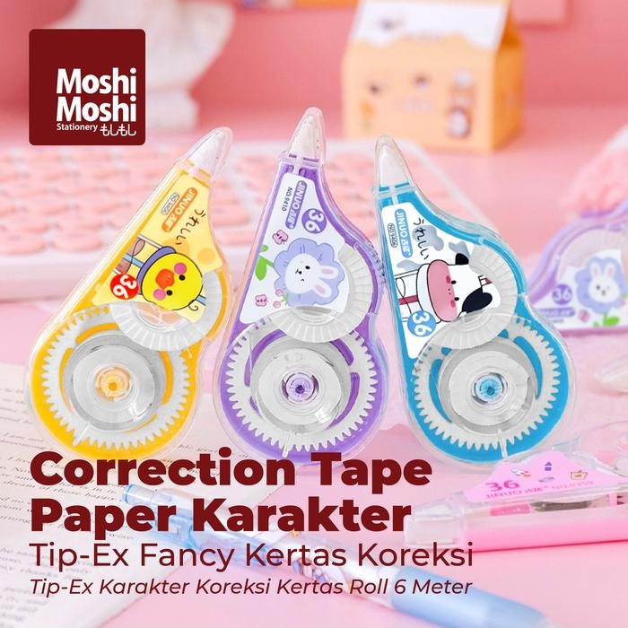

ID CORRECTION TAPE PAPER FANCY KARAKTER TIP-EX GAMBAR KARTUN LUCU KERTAS KOREKSI PULPEN PERALATAN