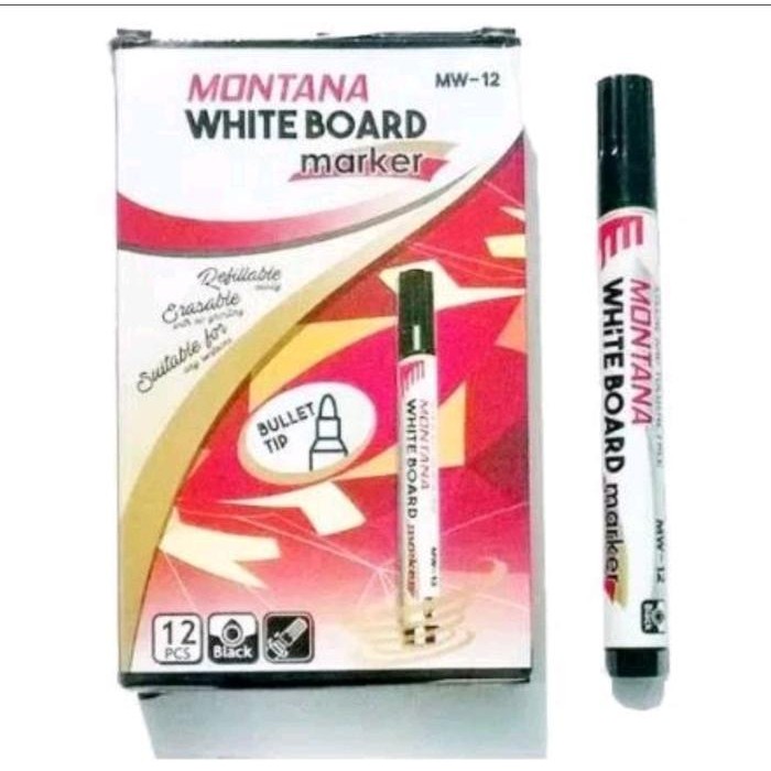 

ID SPIDOL WHITEBOARD MAKER MW-12 MONTANA ISI 12 PCS - HITAM