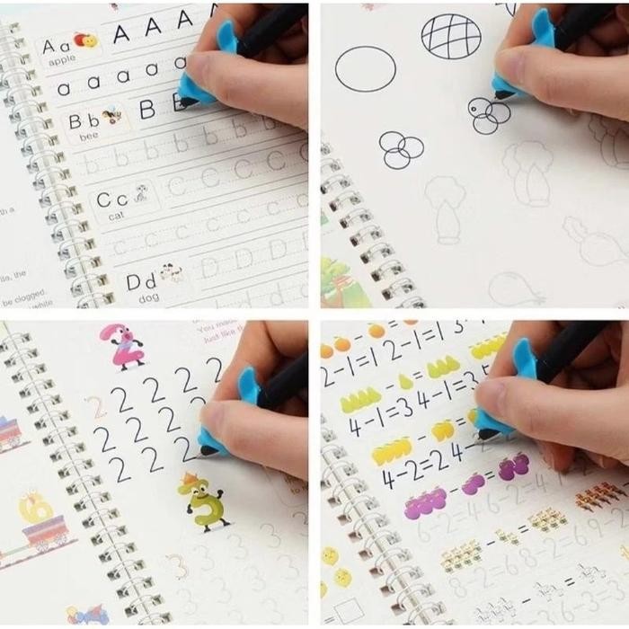 

ID SANK MAGIC PRACTICE BOOK 1 SET ISI 4 BUKU + PULPEN ALAT TINTA BELAJAR STATIONERY