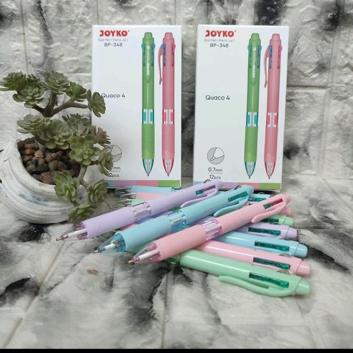 

ID PULPEN 4 WARNA MEREK JOYKO BP-288 / QUACO SOFT ISI 12 PCS / PEN 4 WARNA