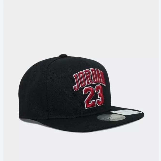 Jordan Kids Jersey Flatbrim Cap. Black.JDK9A0781023. Topi Anak Original