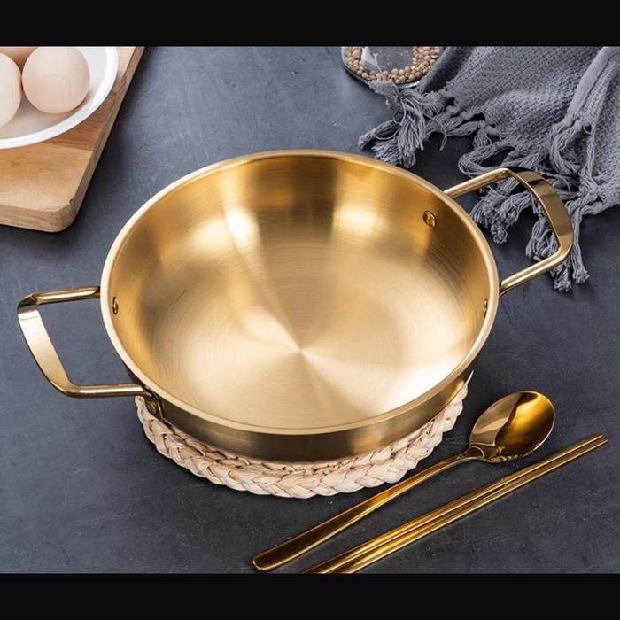 

AUXUECODPANCI RAMEN KOREA NOODLE SOUP POT STAINLESS STEEL TANPA TUTUP 18CM 20CM 22CM 24CM 26CM