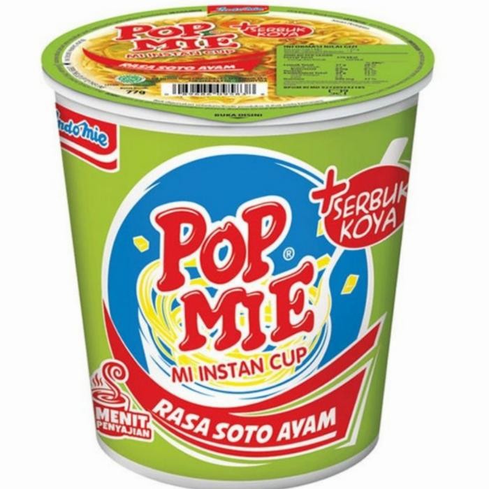 

POP MIE INSTAN CUP RASA AYAM, KARE AYAM, SOTO AYAM, BAKSO BASO