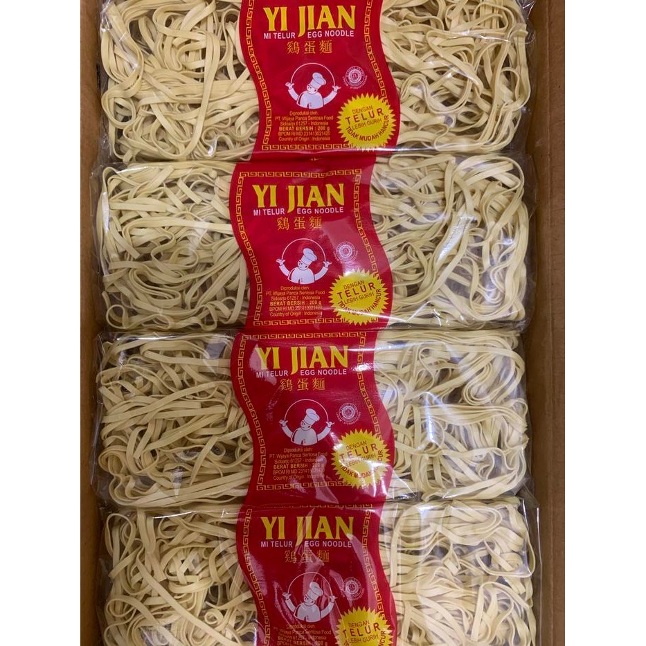 

MIE TELUR YI JIAN LEBAR 200 GR