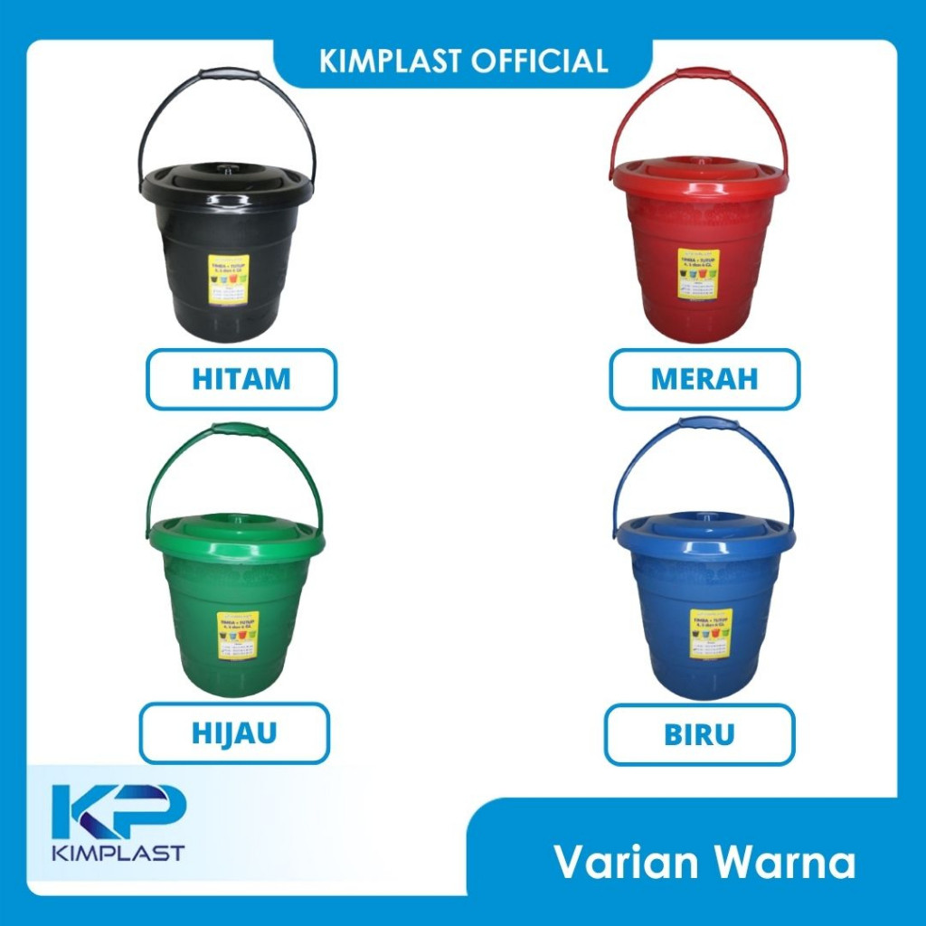 KIMPLAST Timba + Tutup 6 GL/ Ember/ Timba Sedang/ Timba Air/ Wadah Air
