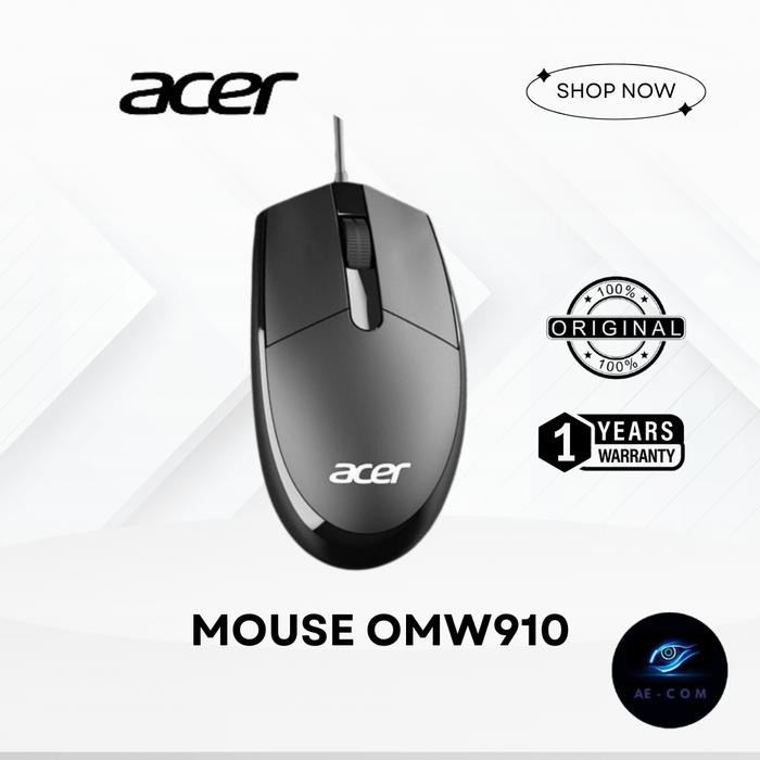 Mouse Acer Optical USB OMW910 Original 100% Garansi 1 Tahun - Black