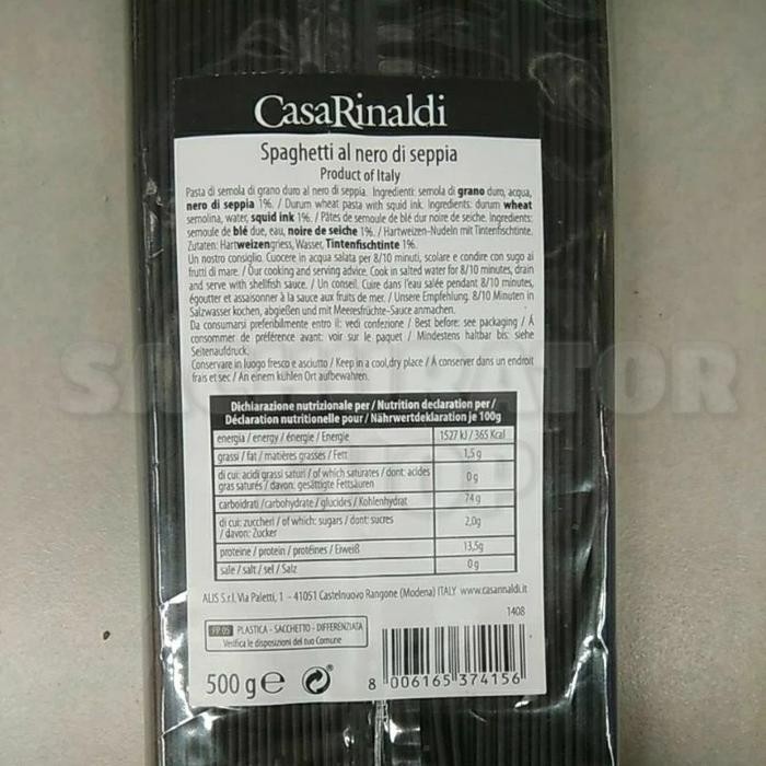 

Kualitas Terjamin Casa Rinaldi Acolori Nero Di Seppia Black Squid Ink Spaghetti Pasta