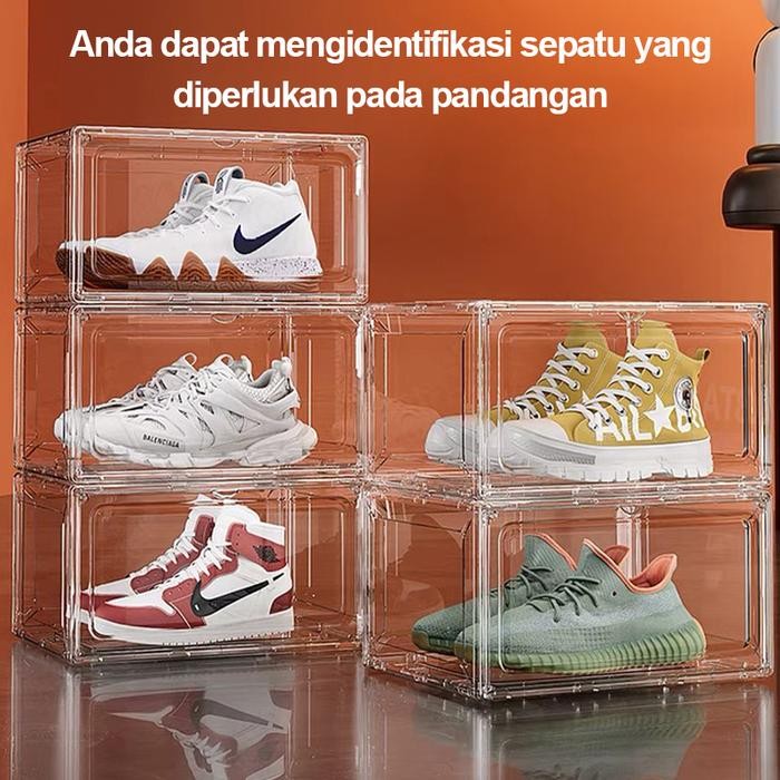 Kualitas No1 Kotak Sepatu Kotak Sepatu Akrilik Kotak Sepatu Stackable Transparan Akrilik Box Sepatu
