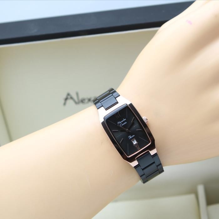 Jam tangan Wanita Alexandre Cristie AC2455 Black Rosegold *