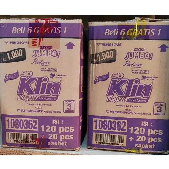 DETERGEN CAIR SOKLIN LIQUID JUMBO 40ML (120 + 20 SACHET) 1 dus
