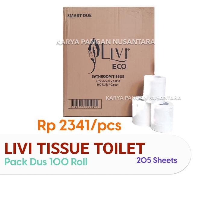 LIVI TISSUE ROLL ECO DUE 205S TISU LIVI TISSU TOILET 2 PLY DUS 100ROLL