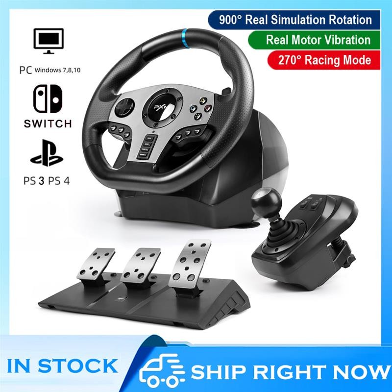 Top: PXN V9 Gaming Steering Wheel Volante Gaming Racing Wheel for PC/PS4/Android TV/ Switch