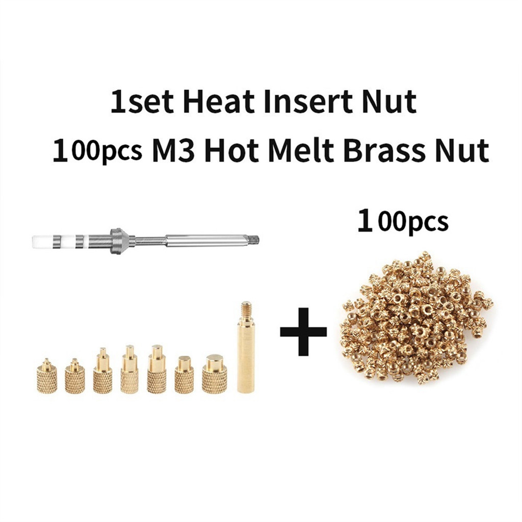 A69F-Heat Insert Nut Iron Tip TS100 Soldering Iron Tip Insert M2-M8 Brass Hot Melt Insert Nut Insert