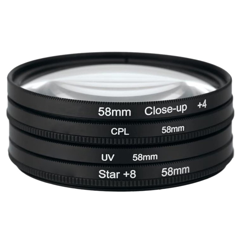 A69F-Polarizing Filter 4 Kit 58Mm For Canon Nikon Pentax Sony DSLR Camera Photography Filters