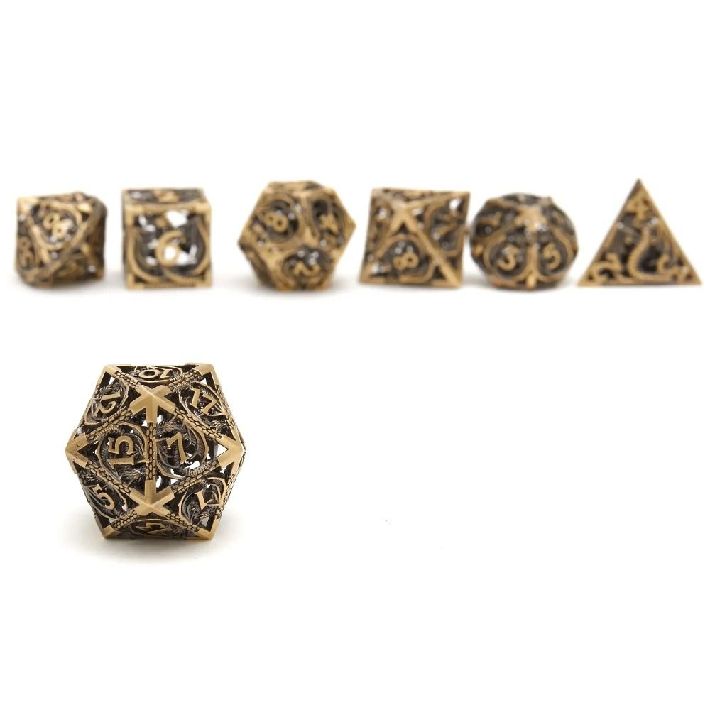 Gambling Metal DND Dice Gold Silver Bronze Polyhedron Metal Dice Dice Set Party