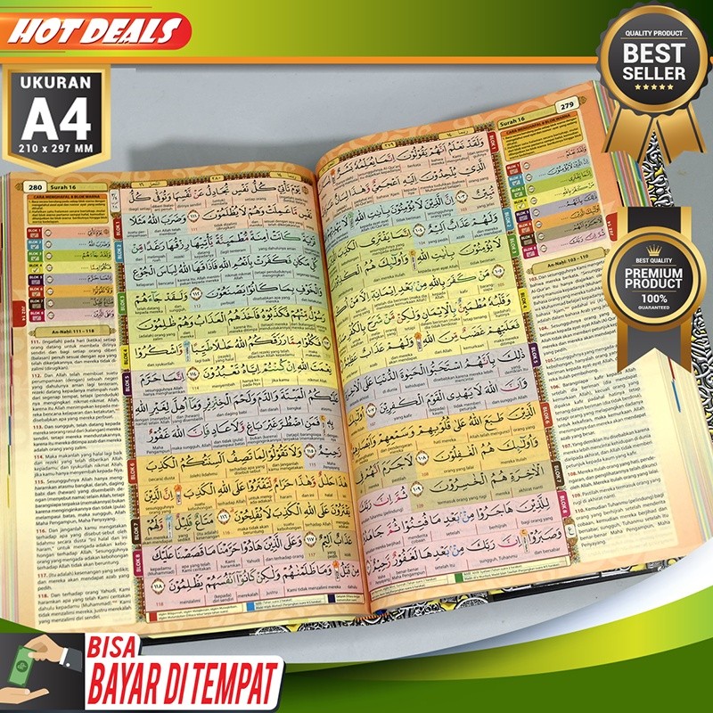 Quran Hafalan - - Al Quran Hafalan Besar Perkata - Al Quran Hafazan 8 Blok A4 Terjemah Perkata