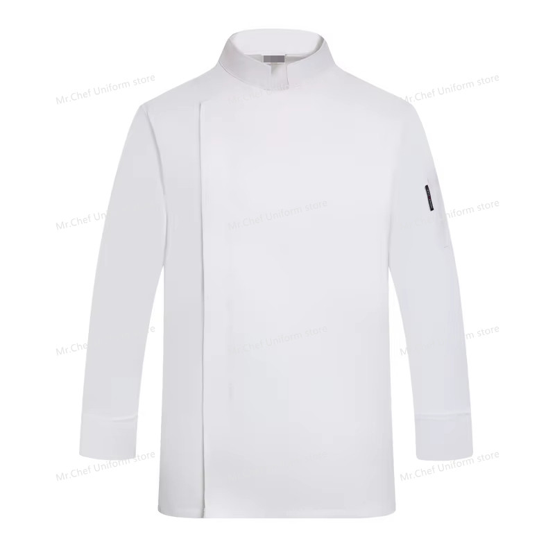 White Chef Uniform Long Sleeve Chef Coat T-Shirt Hotel Chef Jacket Restaurant Chef Coat Bakery