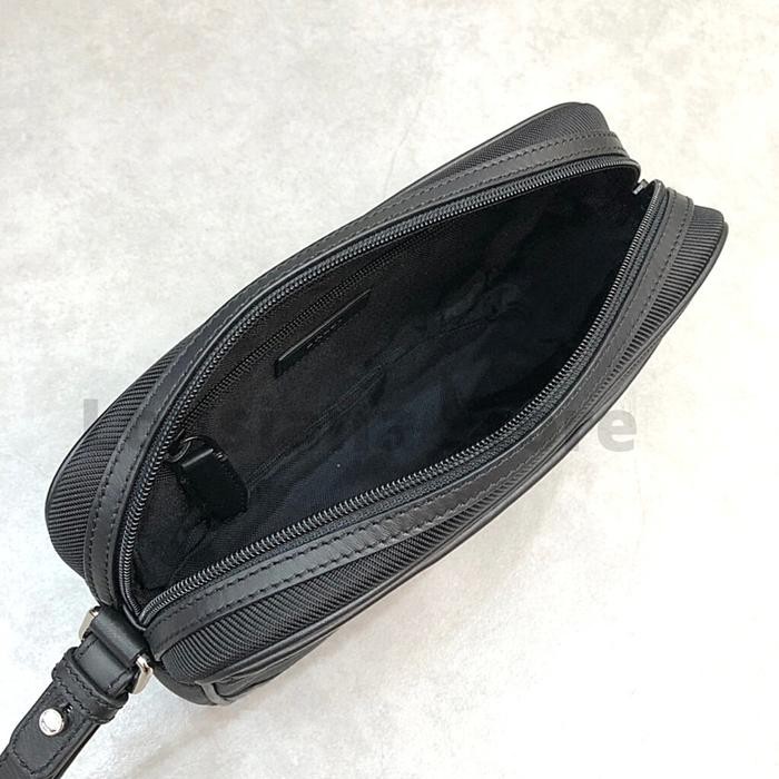 Bally Men Caliros Clutch Bag Black Stripe (100% Authentic)