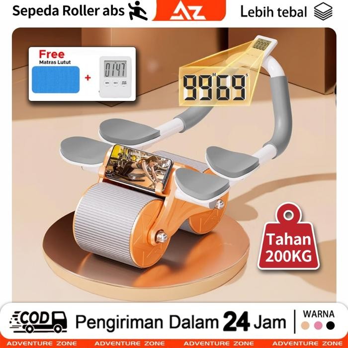 Ab Roller Wheels/Ab Roller 2 IN 1/Abdominal Roller alat gym Automatic Rebound Olahraga Ab Wheel