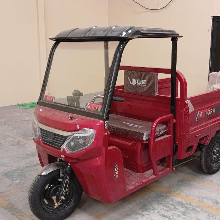 Motor Listrik Roda 3 Bak pick up Tora pikap angkut 1 ton galon pake atap bukan viar speedometer