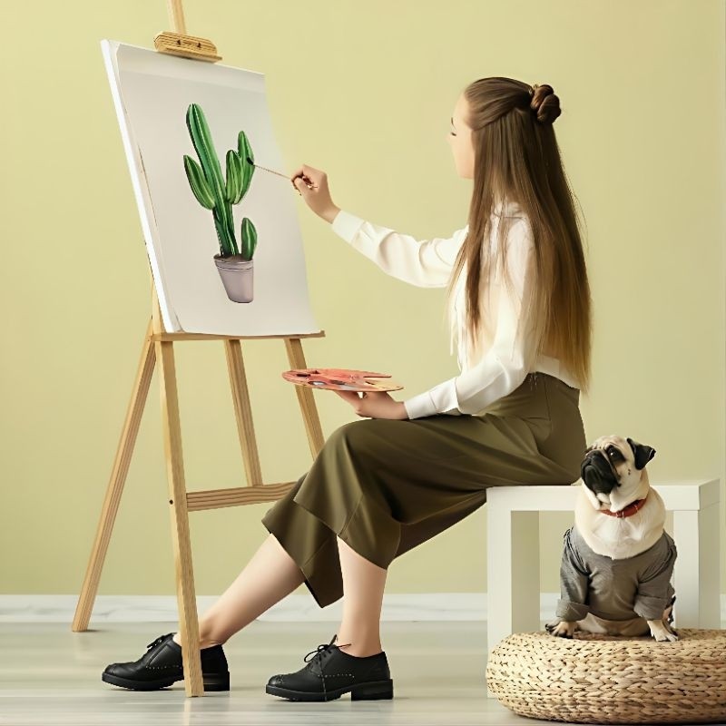 

Easel Wooden Canvas Lukis Foto Wedding Stand Kayu