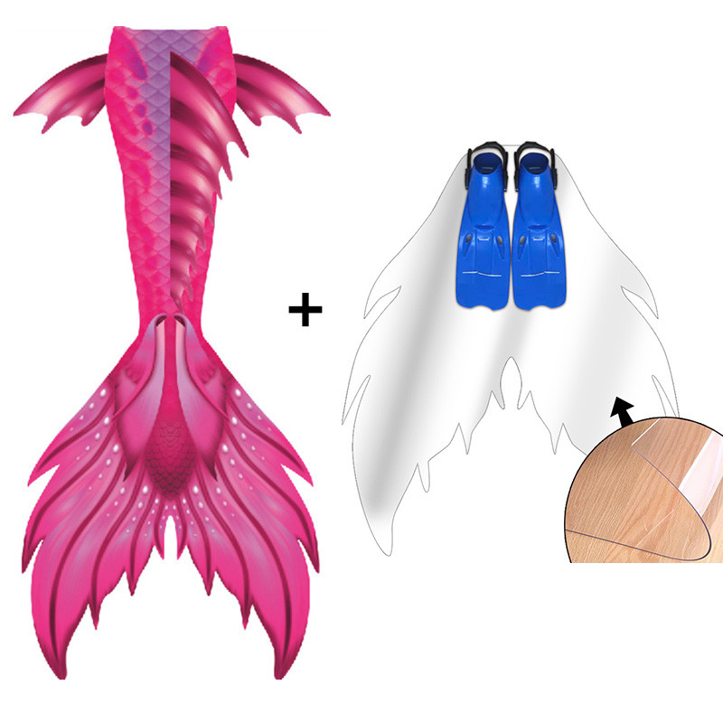 Professional Diving Fancy Children Mermaid Tail With Fin Monofin Flippers Mermaid Instructor Fish Ta