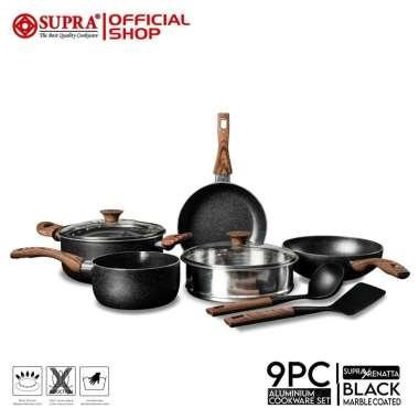 Terbaru Panci Set 9 Pcs Supra Chef Renatta Moeloek I Cookware Set Supra Marble