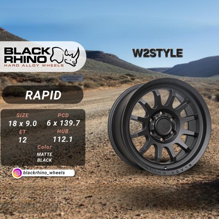 Black Rhino Rapid R18x9 ET+12 Matte Black