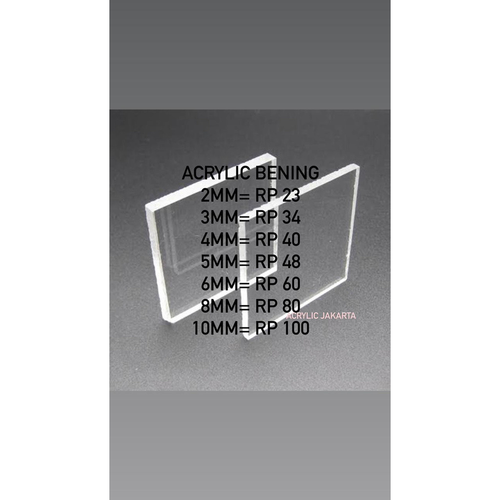 

Acrylic 3mm 45x80cm Bening - Akrilik lembaran Acrylic Lembaran Laser Cutting 80x45cm