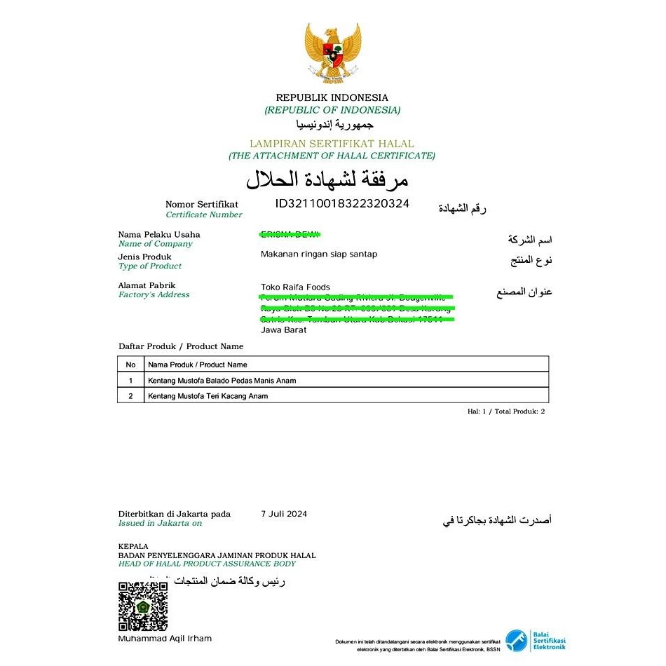 

Kentang Mustofa Anam 500Gram, Keripik Kentang Dieng Goreng Kering Balado Pedas Manis Teri Kacang,