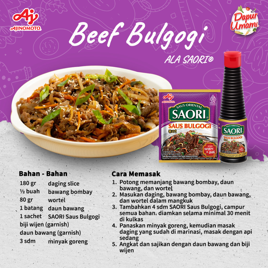 

SA Saus Bulgogi ental Botol 133 ml (3 pcs)